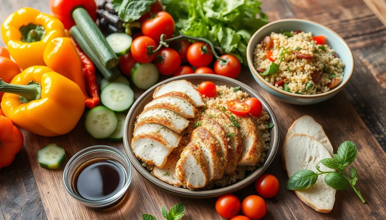 a plate of food on a table